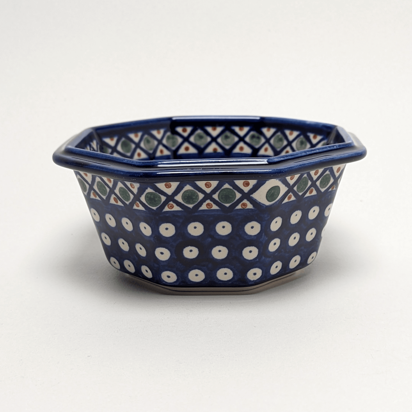 Deep Blue Polish Octagonal Bowl | Decorative Bowls | Artisan Bowl