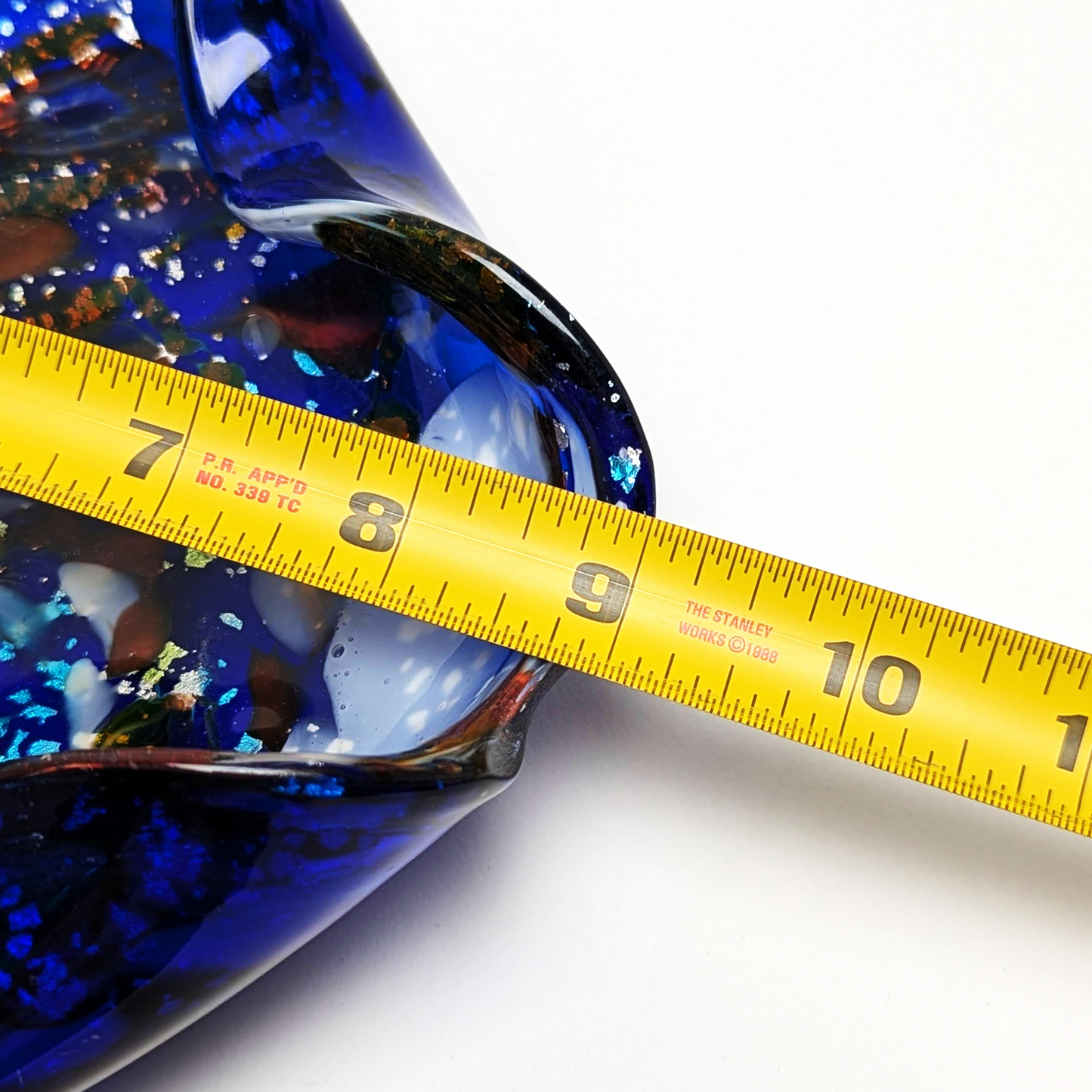 Handcrafted Catchall - 9" Blue Murano "Tutti-Frutti" Catchall by Beyond The Village