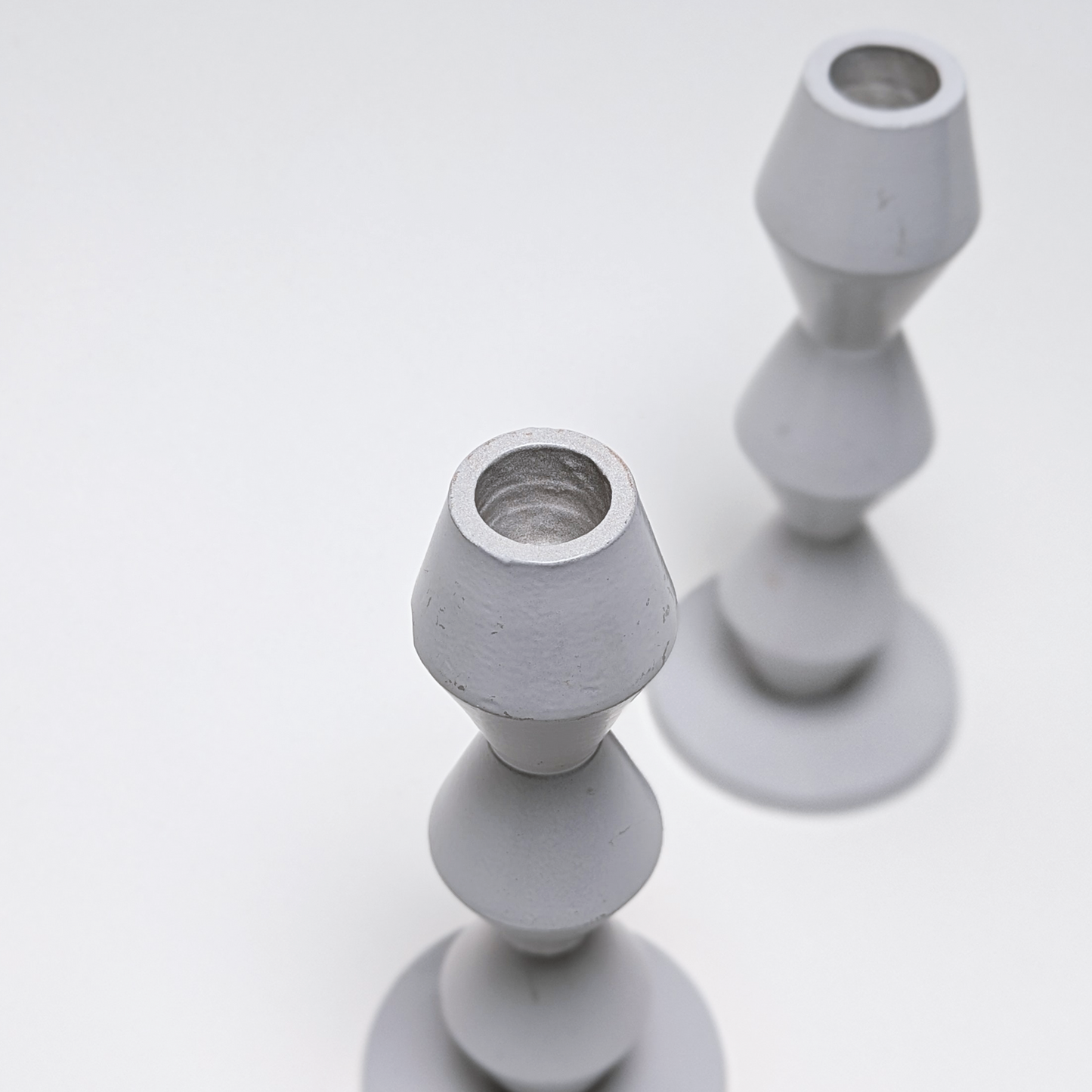Grey Geometric Candlesticks (Pair) – Candlesticks for modern homes | Beyond The Village