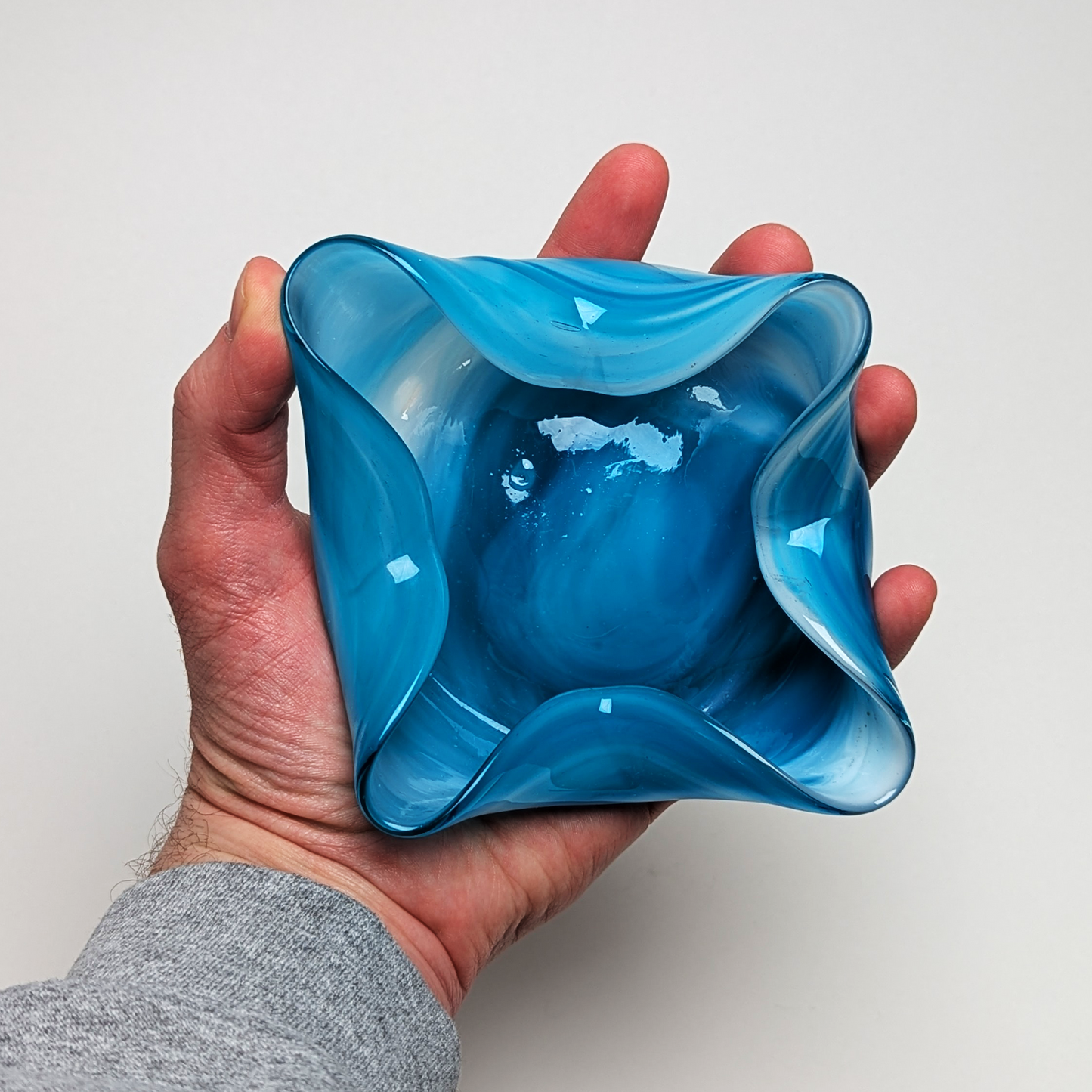 Handcrafted Ashtray - 5.5" Small Blue Art Glass Dish by Beyond The Village