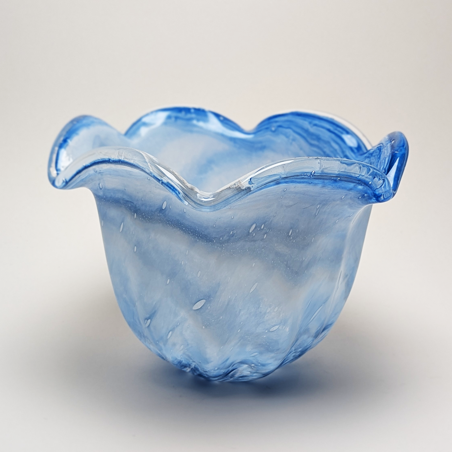 Handcrafted Bowl - 9 X 7 Blue "Murano-style" Bowl by Beyond The Village