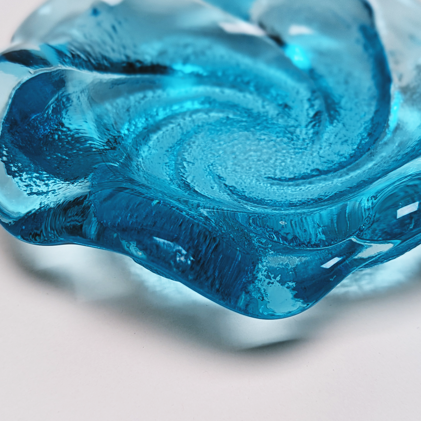 Minimalist Ashtray – Blue,Glass,Vintage – Beyond The Village