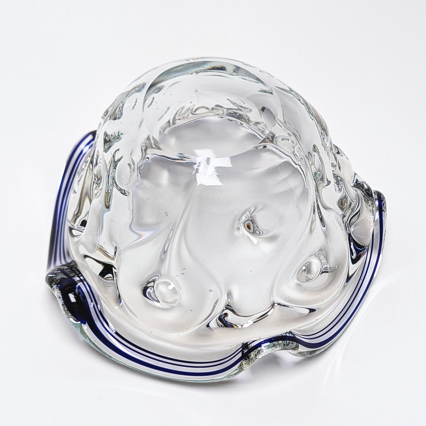 Glass Bowl with Blue Trim – Bowl for modern homes | Beyond The Village