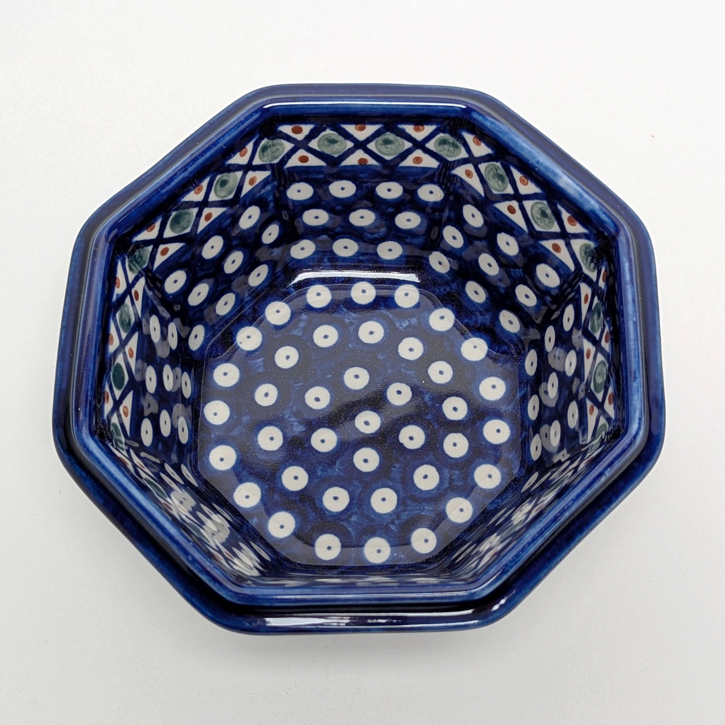 Deep Blue Polish Octagonal Bowl