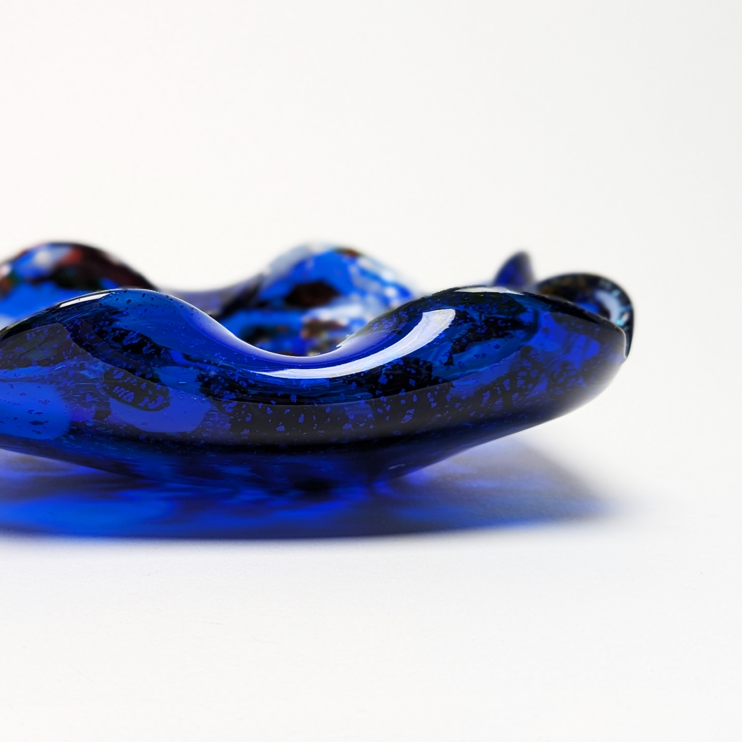 Handcrafted Catchall - 9" Blue Murano "Tutti-Frutti" Catchall by Beyond The Village