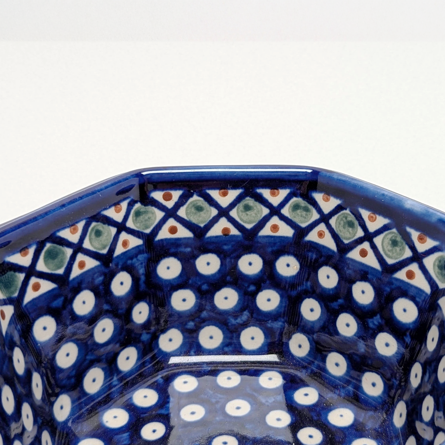 Deep Blue Polish Octagonal Bowl