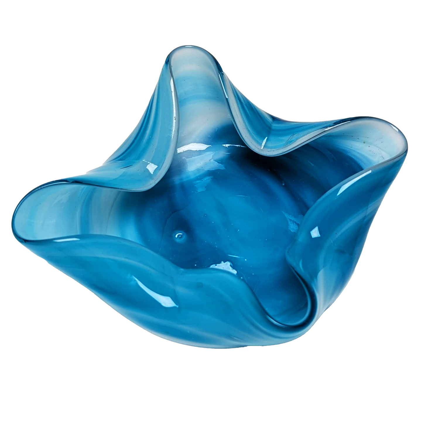 Handcrafted Ashtray - 5.5" Small Blue Art Glass Dish by Beyond The Village