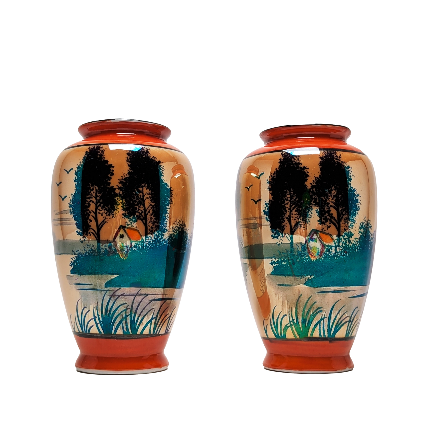 Handcrafted Vase - 5" Small Lustreware Vases- Pair by Beyond The Village