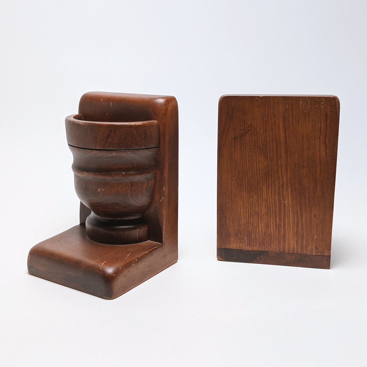 Mid Century Wood Bookend